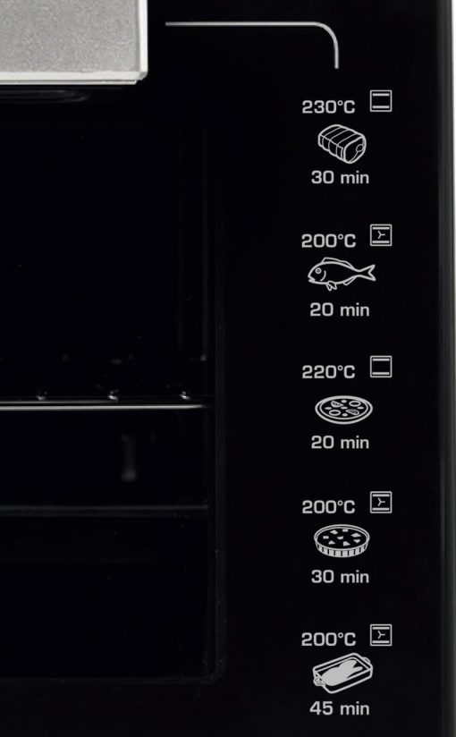 BRANDT FC215MB - Mini four - 21L - Multifonction - 5 positions de cuisson - Porte double vitre - Cavité anti-adhésive - Accessoires : lèchefrites, grille, pince pour récupérer les plats - 1380W - Noir - Image 22