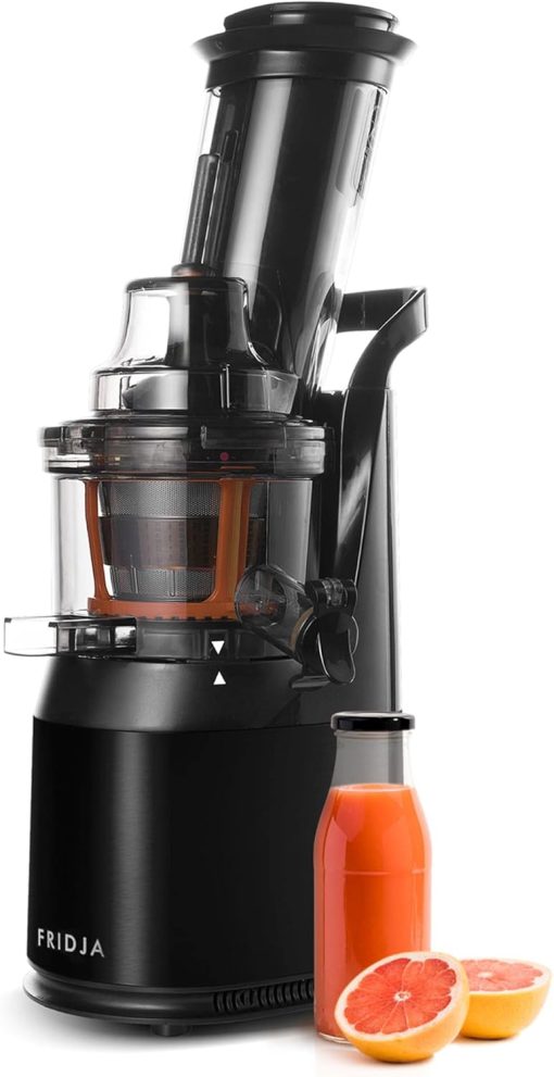 Slow Chewing, Slow Juicer, Fresh and Healthy Juice, Sorbet, Ice Cream, Mouth 75 mm, BPA Free, 240 Watts, Cold Pressure, Stainless Steel Black Fridja f1900 - Image 3
