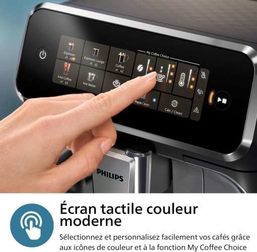 Philips Série 2200 Machine Expresso Automatique - 2 Boissons, Mousseur à Lait Classique, écran Tactile, Broyeur Céramique, Aroma Seal, Noir Mat (EP2220/10) - Image 26