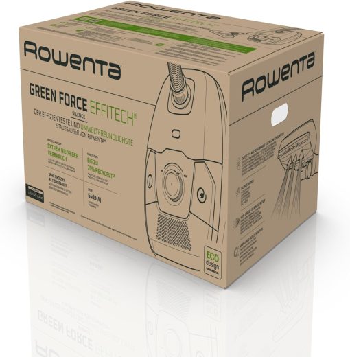 Rowenta Green Force Max Silence Vacuum Cleaner with Bag, 900 W Max, High Filtration, Quiet, Eco-Responsible, Made in France, Black/Aluminium RO6136EA - Image 10