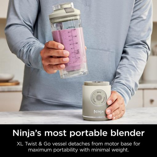 Ninja Blast Max, Portable Blender + Twist & Go, Personal Smoothie, Blend, Ice Crush, 3 Programs, Cordless, 22 oz removable Vessel, Dishwasher Safe, Leakproof, Navy, BC251NV - Image 59