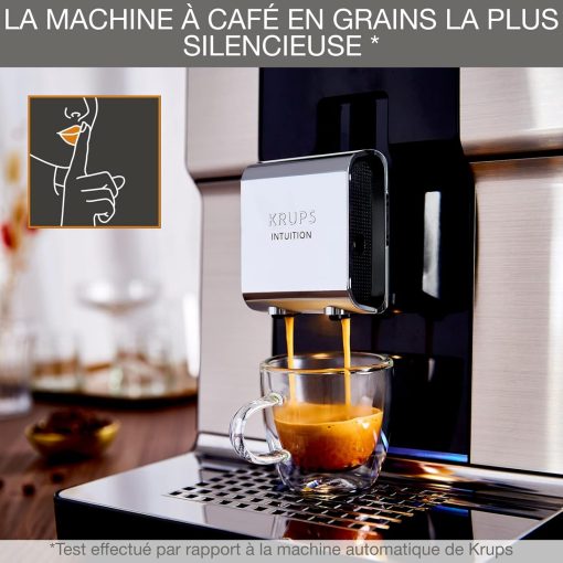 Krups Machine à café broyeur à grain, Ecran tactile couleur, 11 recettes préenregistrées, Indicateurs lumineux intuitif, accès bacs en frontal, Nettoyage facile, Intuition Préférence EA873810 - Image 7