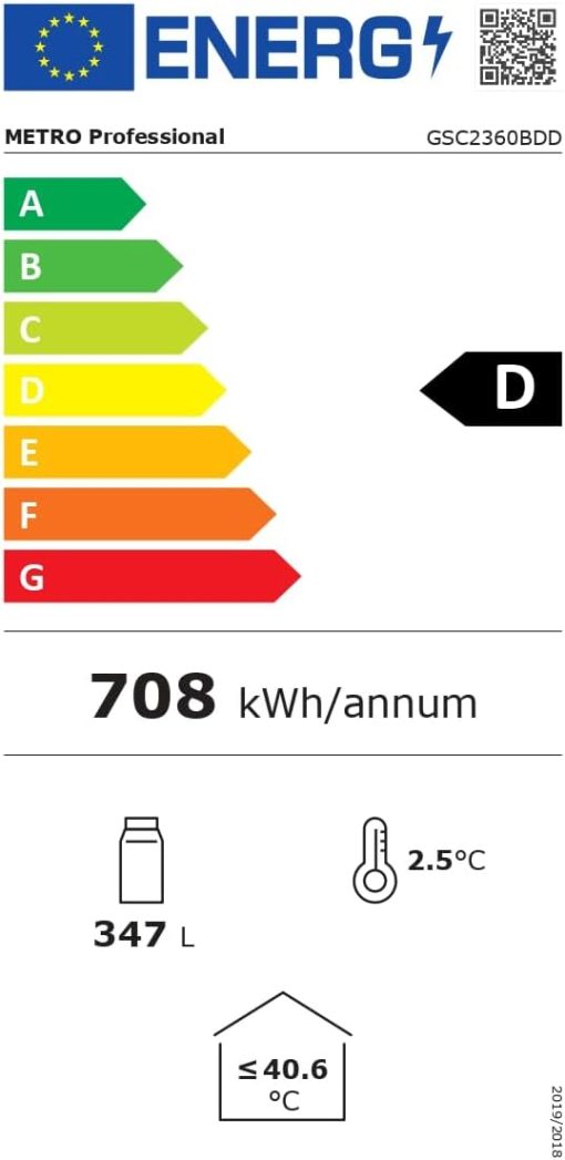 METRO Professional Réfrigérateur à Boissons GSC2360B, Acier/Verre, 62 x 63.6 x 175.3 cm, 347 L, avec Serrure, Noir - Image 34