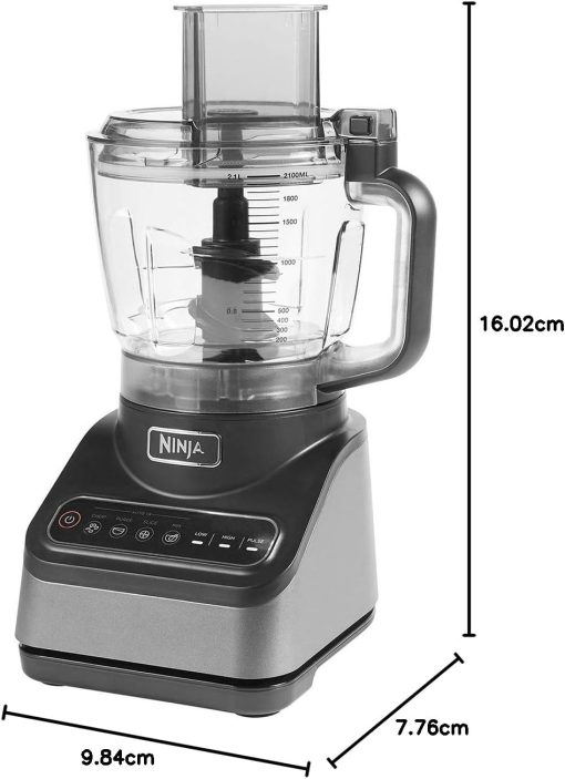 Ninja Robot de cuisine avec 4 programmes automatiques ; hacher, réduire en purée, trancher, mélanger, et 3 vitesses manuelles, bol de 2,1L, 850W, lave-vaisselle, noir BN650EU - Image 11