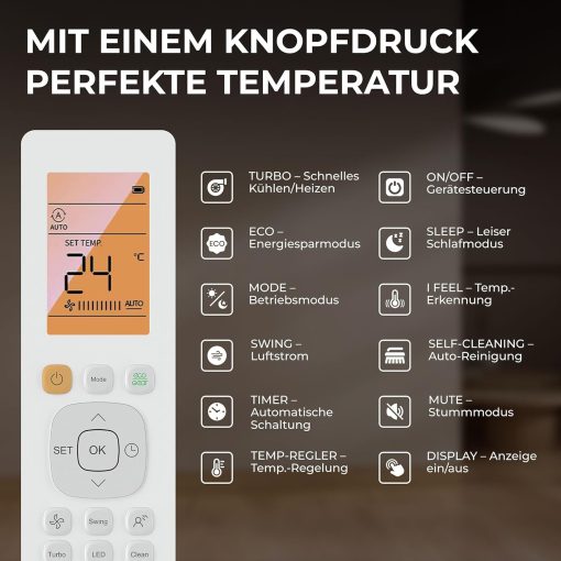 K?ltebringer Climatiseur Split - 18000 BTU (5,1 kW) - Avec fonction chauffage, WiFi et App - très silencieux & économe en énergie - kit complet, 5m conduite de frigorigène, R32, matériel de montage - Image 19