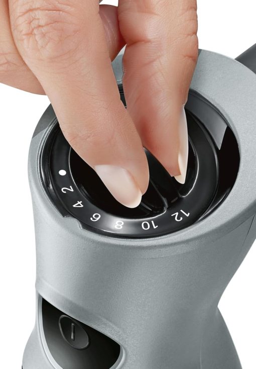 Bosch Mixeur Plongeant ErgoMixx MSM67160 – Mélangeur ultra puissant pour les usages intenses – Puissance de 750 W – Mini-hachoir et fouet inclus – Couleur : Noir/Gris - Image 6