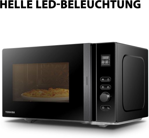 Toshiba Micro-ondes 20L MV-AM20T(BK), 800W, 12 Menu automatique, 5 Niveaux de Puissance, Ampoule LED, Plateau tournant amovible, Dégivrage facile, Noir - Image 7