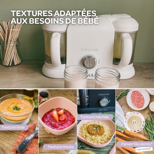 BéABA, Babycook Duo 4-in-1 Baby Food Processor Mixer, Fast Steaming 15 Minutes, Food Diversification, Small Baby Home Pots, XXL Capacity 2200 ml, Black - Image 7