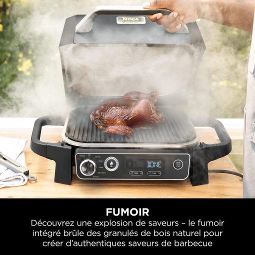 Ninja Woodfire Barbecue électrique et fumoir Pro XL avec thermomètre, barbecue et Air fryer d'extérieur 4-en-1 avec système Smart Cook et granulés Woodfire, portatif, gris/noir, OG850EU - Image 28