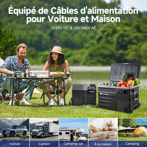 AAOBOSI 45L Glacière à Compresseur, Glaciere électrique -20℃ à 20℃, Frigo Camion APP&Bouton Contr?le, 12/24V DC et 100-240V AC Glaciere Camping Pour Voiture, Camion, Bateau et Prise De Courant - Image 11