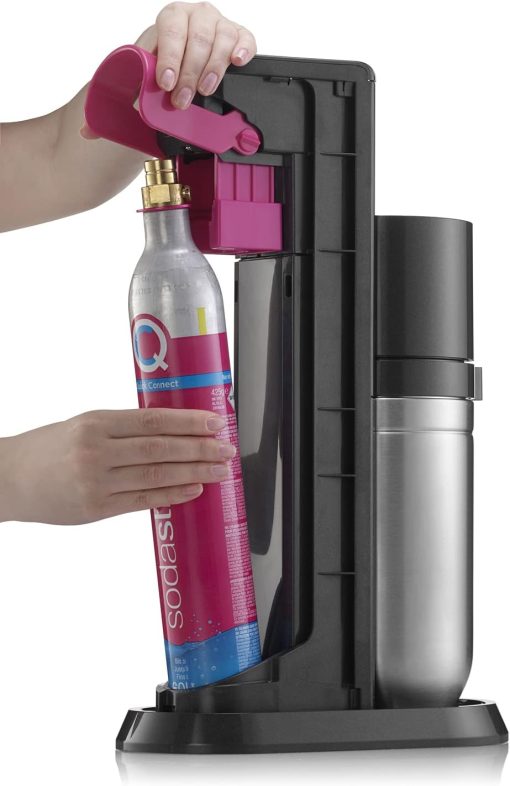 SodaStream Duo Sparkling Water Machine for Glass Jug | Pack of 2 Glass Jugs 1L + 1 Bottle 1L Dishwasher Safe + 1 60L Gas Refill Clip On | Black [Amazon Exclusive] - Image 10