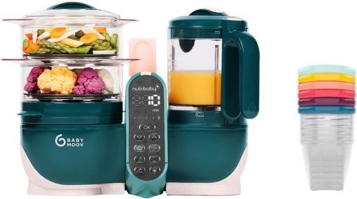 Babymoov Nutribaby(+), Robot Cuiseur Bébé Multifonctions 6 en 1, Cuiseur Vapeur Mixeur, Grande Capacité 2,2L, Petits Pots Bébé Faits Maison, Idéal Diversification Alimentaire, Gris - Image 3