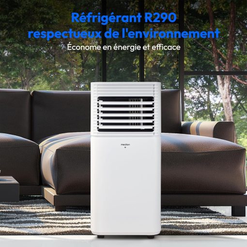 MEDION Smart Climatiseur Mobile P1002 (10000 BTU, 3-en-1, Refroidir, Déshumidification, Ventilation, jusqu'à 34m2, kit de joint de fenêtre, mode sommeil, contr?le Wifi, Télécommande, écran, MD 37733) - Image 7