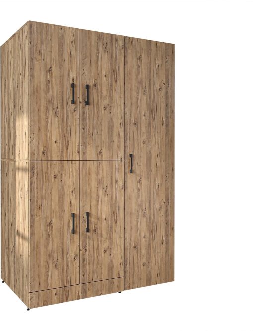 ROOMART Dora - Armoire de machine à laver - Pour sèche-linge et machine à laver - En 4 couleurs - Avec portes et panneau coulissant - Blanc - Chêne blanc - Chêne anthracite - Chêne blanc (chêne blanc) - Image 52