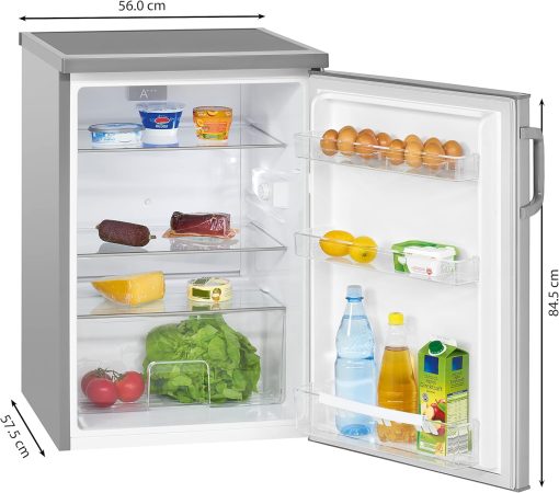 Bomann Réfrigérateur 133L blanc VS2195-1-blanc, Capacité nette : 133 litres, éclairage intérieur à DEL, Contr?le de la température en continu, 3 clayettes en verre - Image 3