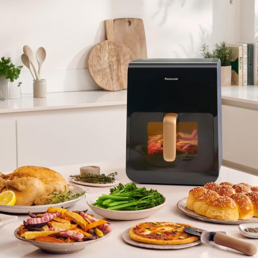 Panasonic NF-CC500SXE AirFryer Friteuse sans huile avec Hublot, 5L, 80-200°C, Minuterie Numérique et écran LCD, Vapeur Douce, 11 Préréglages, Nettoyage Facile, Gris Mat - Image 10
