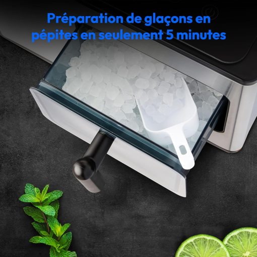 MEDION Ice maker (ice cube size small & large, 2.6 litre water tank, short production time approx. 10 minutes, crystal clear ice cubes, self-cleaning, control window, screen, - Image 10