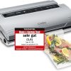 CASO VC200 - Appareil de mise sous vide, fra?cheur 8x plus longue, double soudure, épaisseur de vide réglable, avec bo?te à film, cutter, 2 rouleaux de film professionnel, flexible