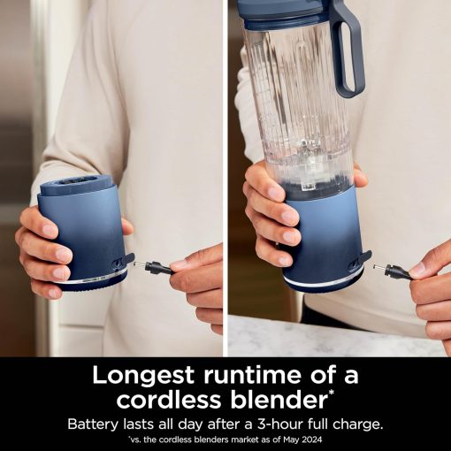 Ninja Blast Max, Portable Blender + Twist & Go, Personal Smoothie, Blend, Ice Crush, 3 Programs, Cordless, 22 oz removable Vessel, Dishwasher Safe, Leakproof, Navy, BC251NV - Image 24