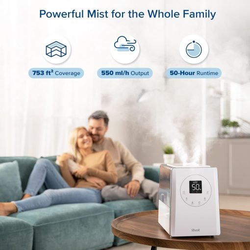 LEVOIT OasisMist 1000S (10L) Smart Humidifier for Home Large Room Bedroom, Last 100 Hours Suitable for Indoor Plant, Cover up to 600ft2, Easy Top Fill, Remoter & Voice Control, Auto Mode, Quiet, White - Image 15