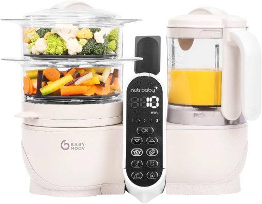 Babymoov Nutribaby(+), Robot Cuiseur Bébé Multifonctions 6 en 1, Cuiseur Vapeur Mixeur, Grande Capacité 2,2L, Petits Pots Bébé Faits Maison, Idéal Diversification Alimentaire, Gris - Image 5
