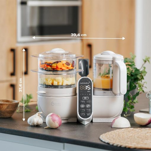 Babymoov Nutribaby(+), Robot Cuiseur Bébé Multifonctions 6 en 1, Cuiseur Vapeur Mixeur, Grande Capacité 2,2L, Petits Pots Bébé Faits Maison, Idéal Diversification Alimentaire, Gris - Image 27