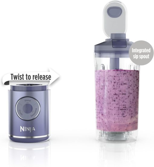 Ninja Blast Max, Portable Blender + Twist & Go, Personal Smoothie, Blend, Ice Crush, 3 Programs, Cordless, 22 oz removable Vessel, Dishwasher Safe, Leakproof, Navy, BC251NV - Image 49