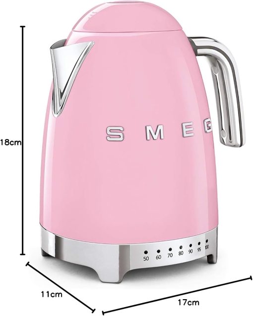 Smeg, KLF04WHEU Variable Temperature Kettle 1.7 L, Multiple Temperatures, Washable Anti-Limescale Filter, Automatic Safety Shutdown, Water Level Indicator, Cable Range, 2400 W, White - Image 30