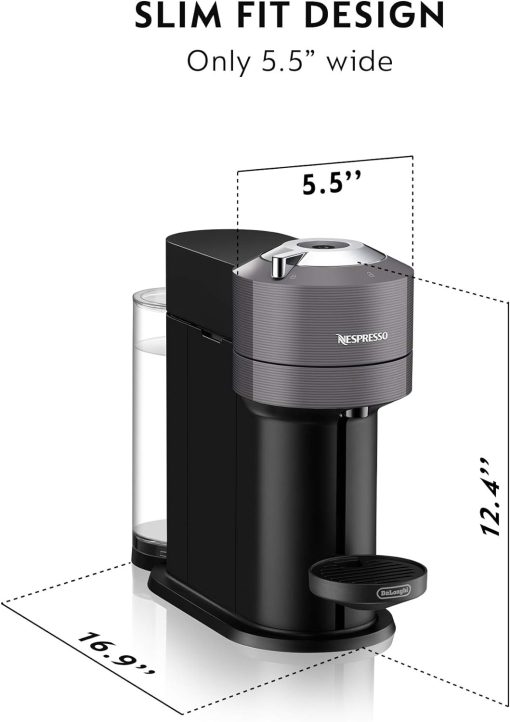 Nespresso Vertuo Next Coffee and Espresso Machine by De'Longhi with Milk Frother, 8 ounces, Dark Grey - Image 7