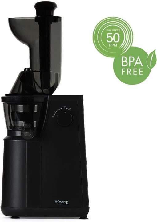 H.Koenig GSX12 Vertical Juice Extractor Stainless Steel Black, Fruit and Vegetable Juice, BPA Free, 82 mm Wide Mouth, Soft Pressure, 1 Litre, 400 W - Image 5