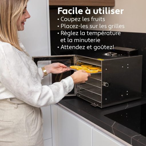 Vita5 Nobel Pro6 Food Dehydrator with 6 Stainless Steel Trays - Dehydrator with 24-Hour Timer and Temperature 35-75°C - Dehydrator for Meat, Fruit, Mushrooms - 650W Food Dehydrator - Image 13