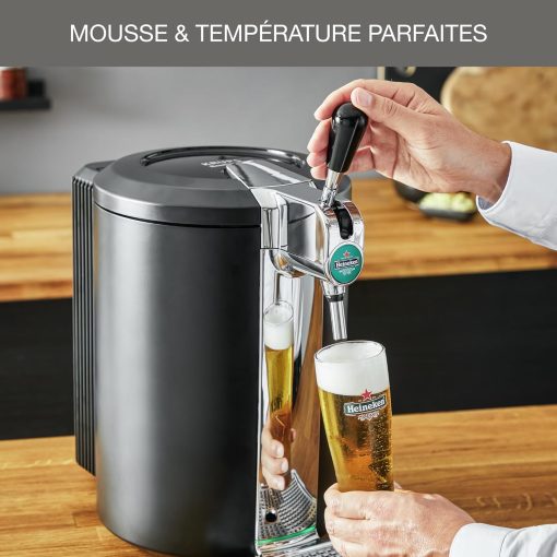 Krups Beertender Machine bière pression, F?ts de 5 L, Marques du groupe Heineken, Témoin lumineux, Température et mousse parfaites, Bière fra?che, Installation facile, Compact noire VB450E10 - Image 16