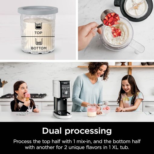 Ninja NC301 CREAMi Ice Cream Maker, for Gelato, Mix-ins, Milkshakes, Sorbet, Smoothie Bowls & More, 7 One-Touch Programs, with (2) Pint Containers & Lids, Compact Size, Perfect for Kids, Silver - Image 32