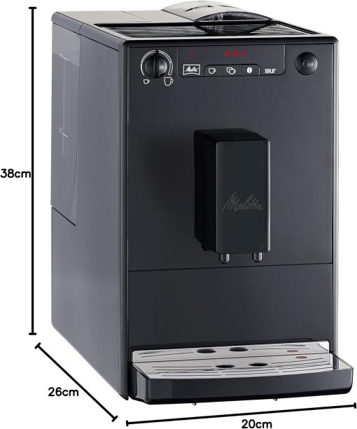 Melitta Caffeo Solo Noir Pure Black, Machine à Café à Grains avec Broyeur et Système d'Extraction des Ar?mes, Affichage LED, Mode 1 à 2 Tasses, Cafetière Expresso, Automatique, E950-222, 1400W - Image 13