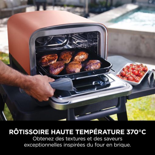 Ninja Woodfire 8-in-1 Electric Outdoor Pizza Oven, Rotisserie & Smoker BBQ with Grate, Pro-Heat Plate, Pizza Stone, Wood Pellets and Shovel, 6 Settings, Dark Orange OO101EU - Image 6