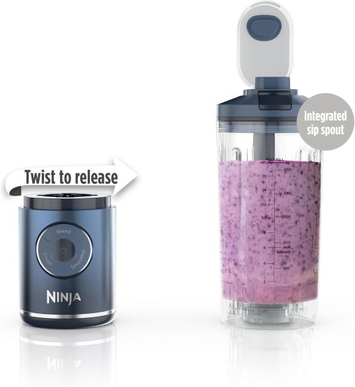 Ninja Blast Max, Portable Blender + Twist & Go, Personal Smoothie, Blend, Ice Crush, 3 Programs, Cordless, 22 oz removable Vessel, Dishwasher Safe, Leakproof, Navy, BC251NV - Image 31