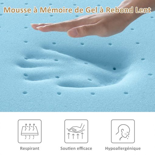 BedStory [Nouvelle Technologie] Surmatelas 160 x 200 à Mémoire de Forme de 7.5CM, Surmatelas de Haute Densité avec Gel Plus Respirant, Housse Amoivible et Lavable - Image 5
