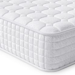 Vesgantti Matelas hybride européen 80 x 200 cm avec mousse à mémoire de forme respirante et ressorts ensachés individuels, fermeté moyenne, blanc