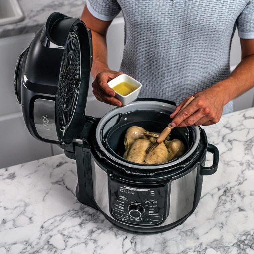 Ninja Foodi MINI 6-en-1 4.7L Multicuiseur, Autocuiseur Multifonction, Friteuse, 6 fonctions de cuisson dont Cuisson lente et Vapeur, 1460W, Gris/Noir OP100EU - Image 5