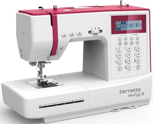 Bernette Sew&GO8 Machine à coudre ordinateur avec 197 programmes de couture, bras libre, écran multifonction, couture, patchwork, matelassage, White - Image 12