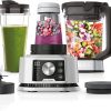Ninja Foodi Power Nutri Blender 3-in-1 Blender for Smoothie Bowls, Thick Spreads and Iced Drinks, Automatic Programs, 2.1 L, 700 ml and 400 ml, 1200 W, Silver CB350EU