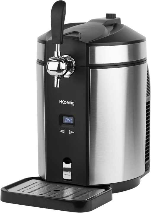 H.Koenig Tireuse à Bière compatible tous F?ts Universels Pressurisés de 5L Inox BW1778, Machine, Pompe, Pression domestique, Professionnelle, Universelle, Refroidissement intégré 4°C - Image 4
