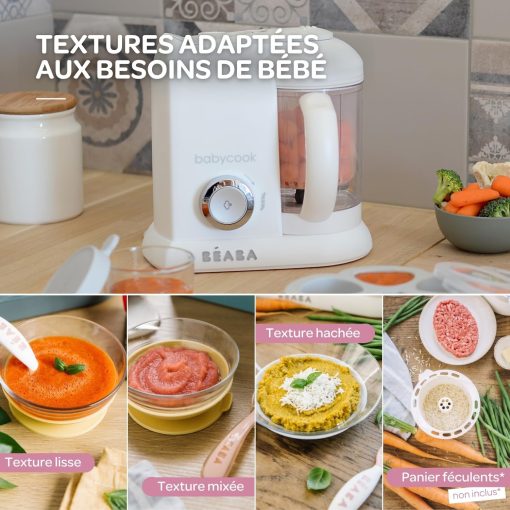 BéABA, Babycook Solo, Robot Bébé 4 en 1 Mixeur-Cuiseur, Cuisson Vapeur, Diversification alimentaire, Petits pots bébé maison, Noir - Image 57