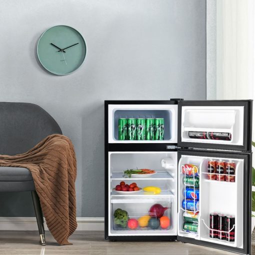 Réfrigérateur Compact Mini-réfrigérateur 90 L Congélateur Séparé avec Design à 2 Portes Fonctionnement Silencieux Blanc/Gris/Noir - Image 15