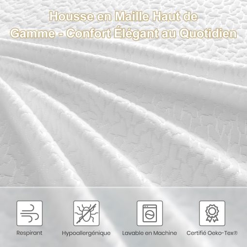 BedStory [Nouvelle Technologie] Surmatelas 160 x 200 à Mémoire de Forme de 7.5CM, Surmatelas de Haute Densité avec Gel Plus Respirant, Housse Amoivible et Lavable - Image 14