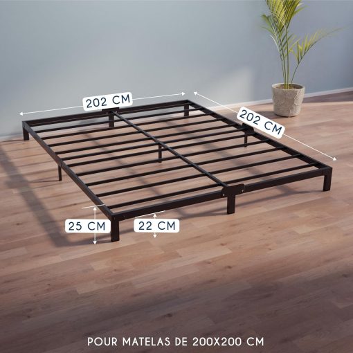 Dreamzie Cadre de Lit 160x200 avec Sommier - Sommier 160x200 avec Pieds - Hauteur de 35 cm - Structure Solide, Assemblage Facile et Espace de Rangement - Image 16