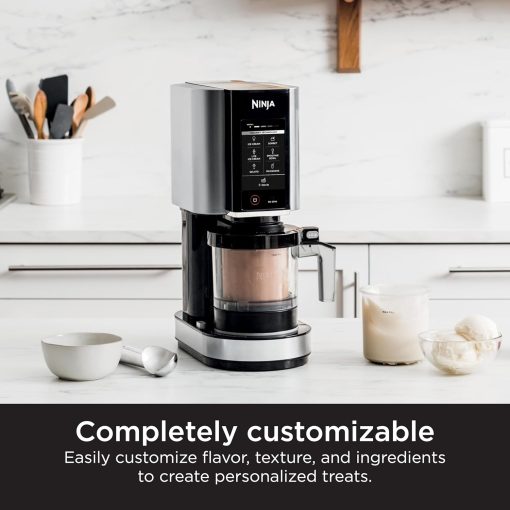 Ninja NC301 CREAMi Ice Cream Maker, for Gelato, Mix-ins, Milkshakes, Sorbet, Smoothie Bowls & More, 7 One-Touch Programs, with (2) Pint Containers & Lids, Compact Size, Perfect for Kids, Silver - Image 14