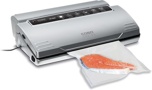 CASO VC300 Vacuum Sealer 8x Longer Freshness, Double Welding, Adjustable Vacuum Thickness, with Film Box, Cutter, 2 Rolls of Professional Film, Flexible