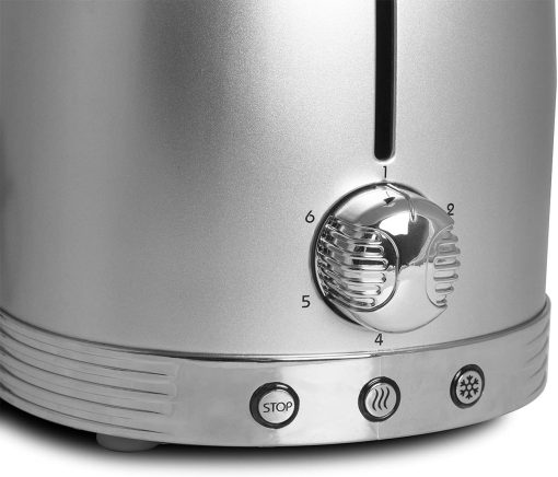 SCHNEIDER SCTO2S, Grille pain Vintage , 2 Fentes , Fonction décongélation , Arrêt automatique , Puissance (815W) , Tiroir ramasse miettes , Silver - Image 8