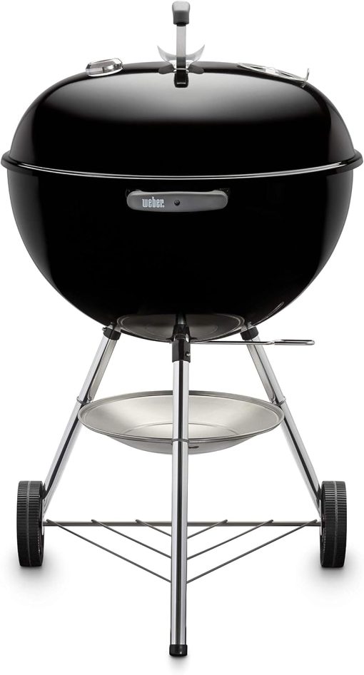 Weber Classic Kettle barbecue au charbon de bois, surface de cuisson ? 57cm, barbecue avec couvercle et cuve en acier emaillé, thermomètre intégré au couvercle, trépied et roues - Noir (1341504) - Image 21